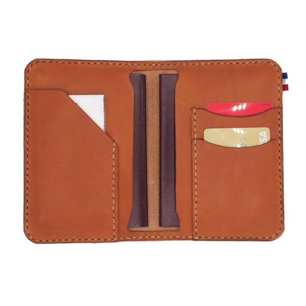 Double Etui à Passeports en Cuir Fait à La Main