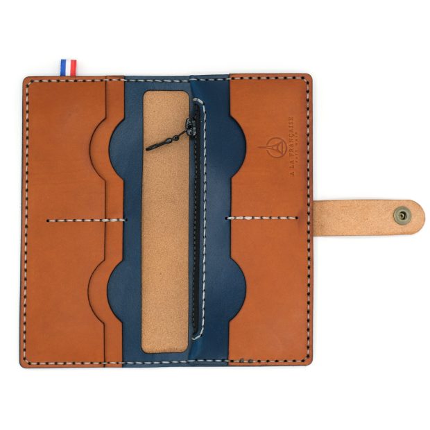 Long Portefeuille Double en Cuir au Tannage Végétal