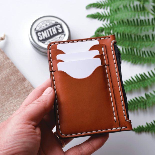 Portefeuille en cuir pour cartes d'identité et monnaie